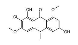 3-Chloro-2-hydroxy-4,6-dimethoxyphenyl)(4-hydroxy-2-methoxy-6-
methylphenyl)-methanone 结构式