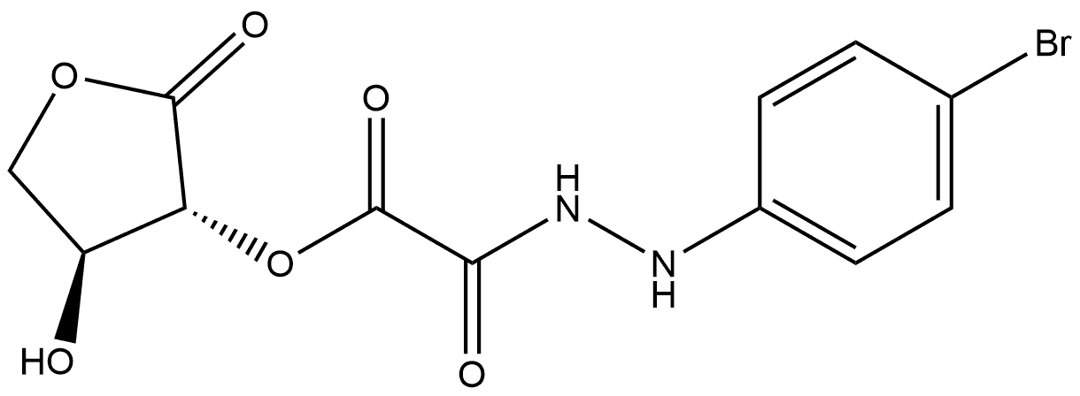Ethanedioic acid, 1-[(3R,4S)-tetrahydro-4-hydroxy-2-oxo-3-furanyl] ester, 2-[2-(4-bromophenyl)hydrazide] 结构式