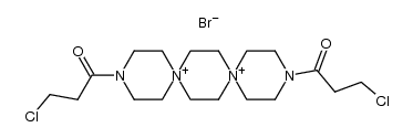 3,12-Diaza-6,9-diazoniadispiro[5.2.5.2]hexadecane, 3,12-bis(3-chloro-1-oxopropyl)-, dibromide (9CI) 结构式