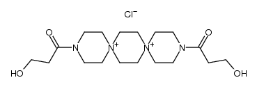 3,12-Diaza-6,9-diazoniadispiro[5.2.5.2]hexadecane, 3,12-bis(3-hydroxy-1-oxopropyl)-, chloride (1:2) 结构式