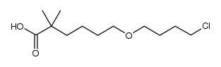 6-(4-氯丁氧基)-2,2-二甲基己酸 结构式