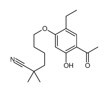Hexanenitrile, 6-(4-acetyl-2-ethyl-5-hydroxyphenoxy)-2,2-dimethyl- 结构式
