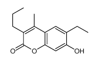 6-乙基-7-羟基-4-甲基-3-丙基-2H-1-苯并吡喃-2-酮 结构式
