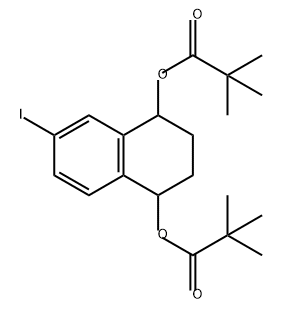 2,2-二甲基丙酸-1,1'-(6-碘-1,2,3,4-四氢-1,4-萘二基)酯 结构式