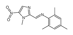 Benzenamine,2,4,6-trimethyl-N-[(1-methyl-5-nitro-1H-imidazol-2-yl)methylene]- 结构式