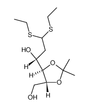 2-脱氧-4,5-O-异亚丙基-D-来苏糖二乙基二硫缩醛 结构式