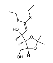 D-lyxo-Hex-1-enose, 2-deoxy-4,5-O-(1-methylethylidene)-, diethyl dithioacetal (9CI) 结构式