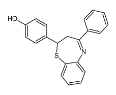 4-(2,3-二氢-4-苯基-1,5-苯并硫氮杂䓬-2-基)苯酚 结构式