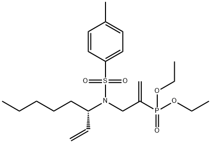 Phosphonic acid, P-[1-[[[(1S)-1-ethenylhexyl][(4-methylphenyl)sulfonyl]amino]methyl]ethenyl]-, diethyl ester 结构式