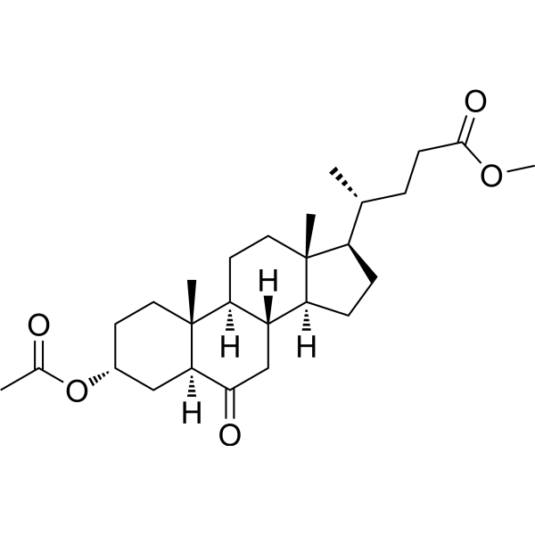 3α-羟基-6-氧代-5α-胆烷酸甲酯3-乙酸酯 结构式