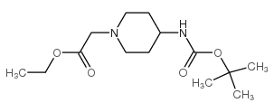 2-(4-{[(叔丁氧基)羰基]氨基}哌啶-1-基)乙酸乙酯 结构式