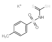 Carbamodithioic acid, N-[(4-methylphenyl)sulfonyl]-, potassium salt (1:2) 结构式