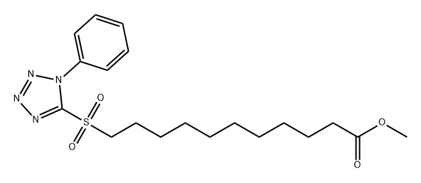 Undecanoic acid, 11-[(1-phenyl-1H-tetrazol-5-yl)sulfonyl]-, methyl ester 结构式