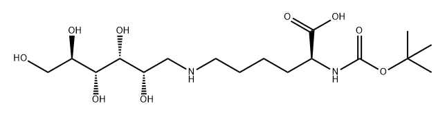 N2-叔丁氧羰基-N6-(1-脱氧-D-山梨糖醇-1-基)-L-赖氨酸 结构式