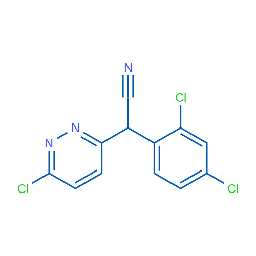 2-(6-氯哒嗪-3-基)-2-(2,4-二氯苯基)乙腈 结构式