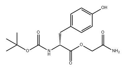 N-叔丁氧羰基-D-酪氨酸 2-氨基-2-氧代乙酯 结构式