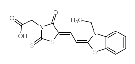 [5-[2-(3-乙基-3H-苯并噻唑-2-亚基)乙亚基]-4-氧代-2-硫酮噻唑烷-3-基]乙酸 结构式