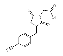 3-噻唑烷乙酸,5-[(4-氰基苯基)亚甲基]-4-氧代-2-硫代- 结构式