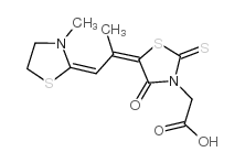 5-[1-甲基-2-(3-甲基噻唑烷-2-亚基)乙亚基]-4-氧代-2-硫酮噻唑烷-3-乙酸 结构式
