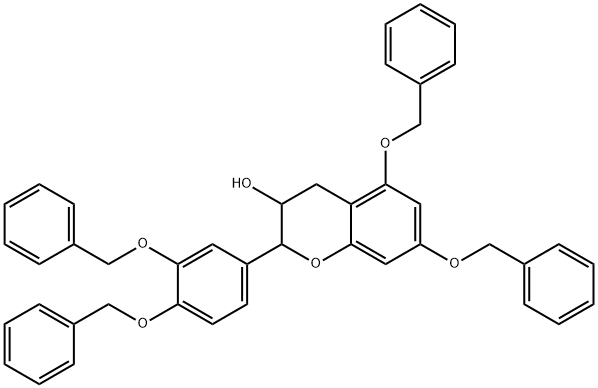 5,7-二(苄氧基)-2-(3,4-二(苄氧基)苯基)色烷-3-醇 结构式