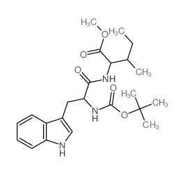 N-叔丁氧羰基-L-色氨酰-L-异亮氨酸甲酯 结构式