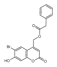 (6-溴-7-羟基-2-氧代-2H-1-苯并吡喃-4-基)甲基苯乙酸酯 结构式