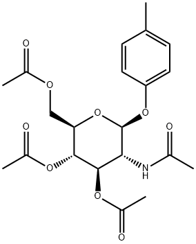 对甲基苯基-2-乙酰氨基-3,4,6-O-三乙酰基-2-脱氧-β-D-吡喃葡萄糖苷 结构式