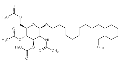 十八烷基2-乙酰氨基-3,4,6-四-氧-乙酰基-β-D-吡喃葡萄糖苷 结构式