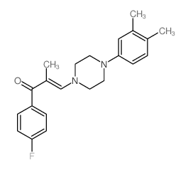 2-Propen-1-one, 3-[4-(3,4-dimethylphenyl)-1-piperazinyl]-1-(4-fluorophenyl)-2-methyl- 结构式