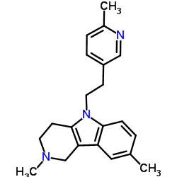 2,3,4,5-四氢-2,8-二甲基-5-[2-(6-甲基吡啶-3-基)乙基]-1H-吡啶并[4,3-b]吲哚 结构式