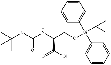 Boc-O-(叔丁基二苯基硅基)-L-丝氨酸 结构式