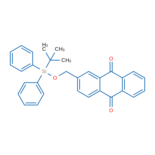 2-(((tert-Butyldiphenylsilyl)oxy)methyl)anthracene-9,10-dione 结构式