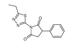 1-(5-乙基-1,3,4-噻二唑-2-基)-3-苯基吡咯烷-2,5-二酮 结构式