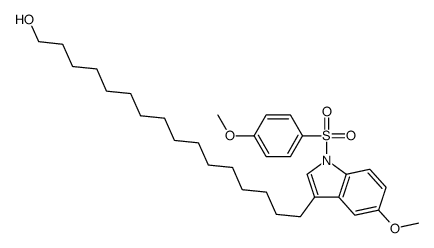 1H-Indole-3-hexadecanol, 5-methoxy-1-[(4-methoxyphenyl)sulfonyl]- 结构式