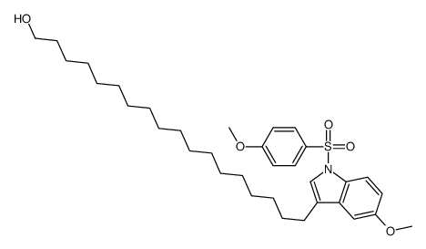 1H-Indole-3-octadecanol, 5-methoxy-1-[(4-methoxyphenyl)sulfonyl]- 结构式