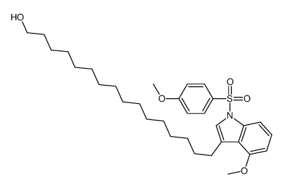 1H-Indole-3-hexadecanol, 4-methoxy-1-[(4-methoxyphenyl)sulfonyl]- 结构式