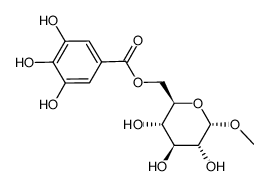 甲基6-O-没食子酰基-α-D-吡喃葡萄糖苷 结构式