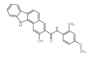 2-羟基-N-(4-甲氧基-2-甲基苯基)-11H-苯并[a]咔唑-3-甲酰胺 结构式