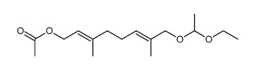 (2E,6E)-8-(1-乙氧基乙氧基)-3,7-二甲基辛-2,6-二烯-1-基乙酸酯 结构式