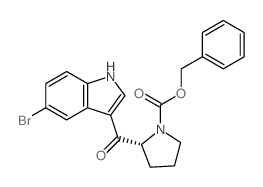 (R)-2-[(5-溴-1H-吲哚-3-基)羰基]-1-吡咯烷甲酸苄酯 结构式