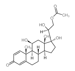 11β,17,20α,21-四羟基孕甾-1,4-二烯-3-酮 21-乙酸酯 结构式