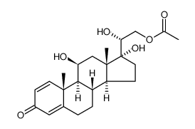 11β,17,20β,21-四羟基孕烯-1,4-二烯-3-酮-21-醋酸酯 结构式