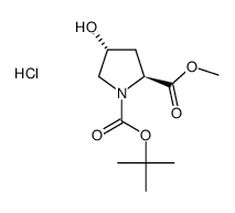 (2S,4R)-4-羟基-1,2-吡咯烷二羧酸 1-叔丁酯 2-甲酯盐酸盐 结构式