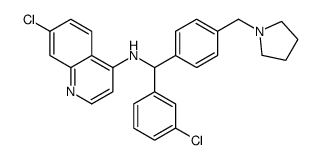 7-氯-N-[(3-氯苯基)[4-(1-吡咯烷甲基)苯基]甲基]-4-喹啉胺 结构式