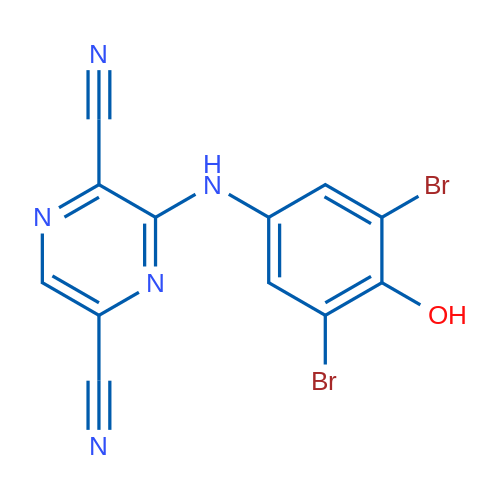 3-[(3,5-二溴-4-羟基苯基)氨基]-2,5-吡嗪二腈 结构式