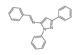 1H-Pyrazol-5-amine, 1,3-diphenyl-N-(phenylmethylene)- 结构式