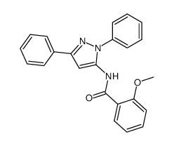 N-(1,3-二苯基-1H-吡唑-5-基)-2-甲氧基苯甲酰胺 结构式
