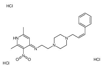 1-Piperazineethanamine, N-(2,6-dimethyl-3-nitro-4-pyridinyl)-4-(3-phenyl-2-propen-1-yl)-, hydrochloride (1:3) 结构式