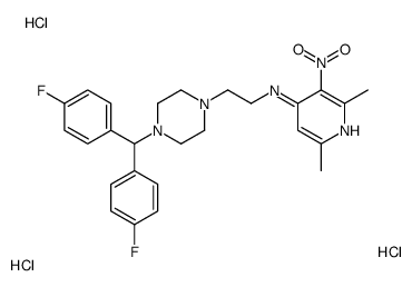 1-Piperazineethanamine, 4-[bis(4-fluorophenyl)methyl]-N-(2,6-dimethyl-3-nitro-4-pyridinyl)-, hydrochloride (1:3) 结构式
