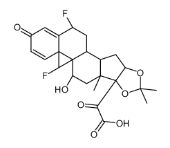 (6α,11β,16α,17α)-6,9-二氟-11-羟基-16,17-[(1-甲基亚乙基)二(氧基)]-3,20-二氧代孕甾-1,4-二烯-21-酸 结构式